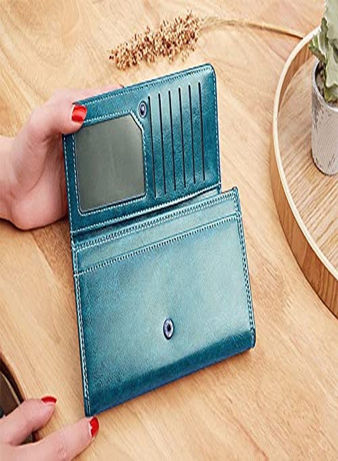 Alexvyan Blue/Green Women Long Purse Wallet Female Women/Ladies/Girls Wallets Card Holder 3 Pocket Card Organizer Raksha Bandan Gift - Image 5